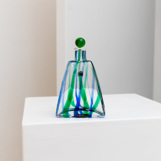 Carlo Moretti glass bottle Empoli glass mid-century perfume design Italy 1970s vintage