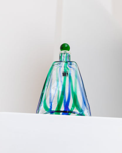 Carlo Moretti glass bottle Empoli glass mid-century perfume design Italy 1970s vintage