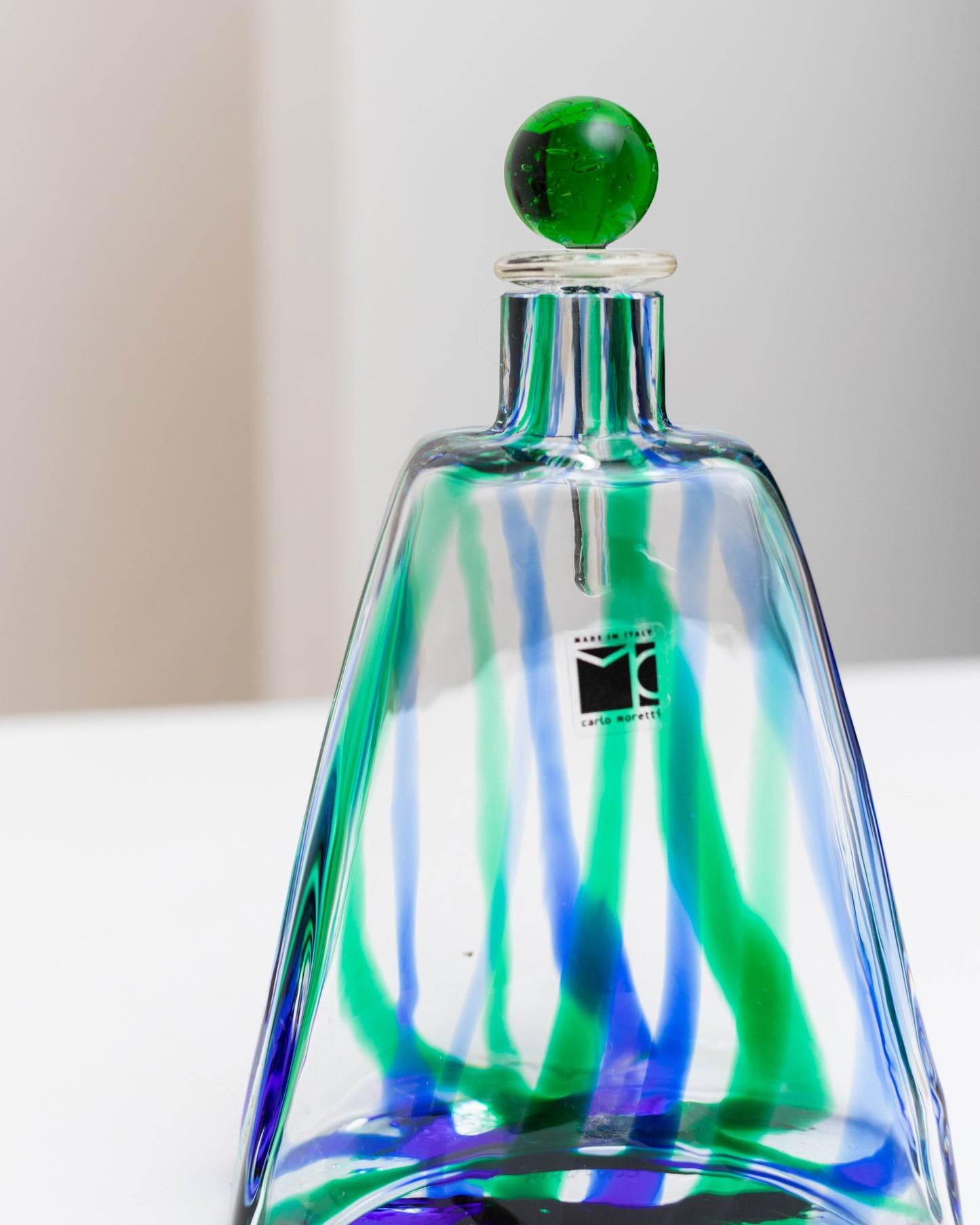 Bouteille en verre Carlo Moretti Empoli verre design de parfum du milieu du siècle Italie années 1970 vintage