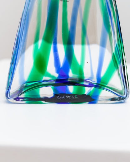 Bouteille en verre Carlo Moretti Empoli verre design de parfum du milieu du siècle Italie années 1970 vintage