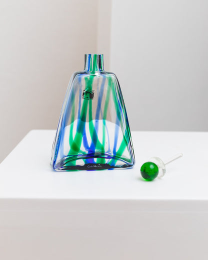 Carlo Moretti glass bottle Empoli glass mid-century perfume design Italy 1970s vintage