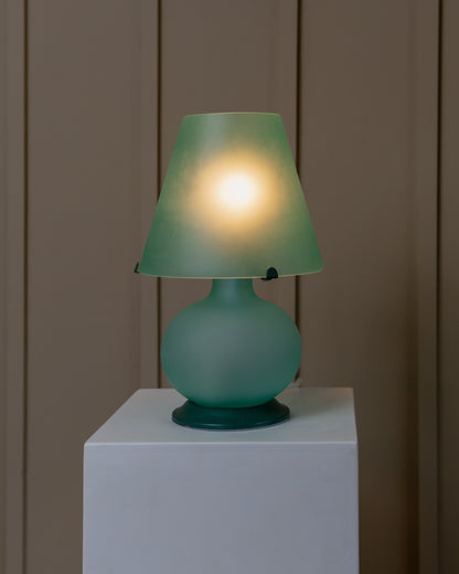 1 of 2 Mushroom Table Lamps in Mint and Green Murano Glass - Italy Mid-Century 1980s Vintage