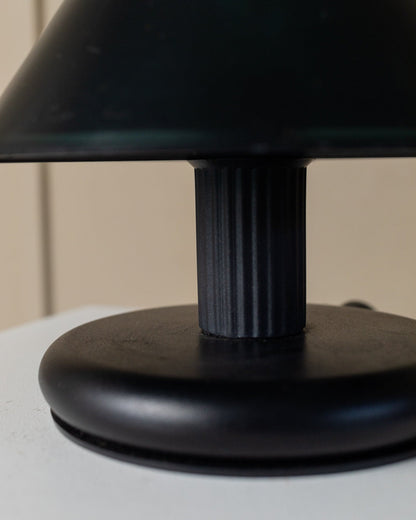 Table lamp Italy 80s Memphis style, black and dark green, wave pattern vintage