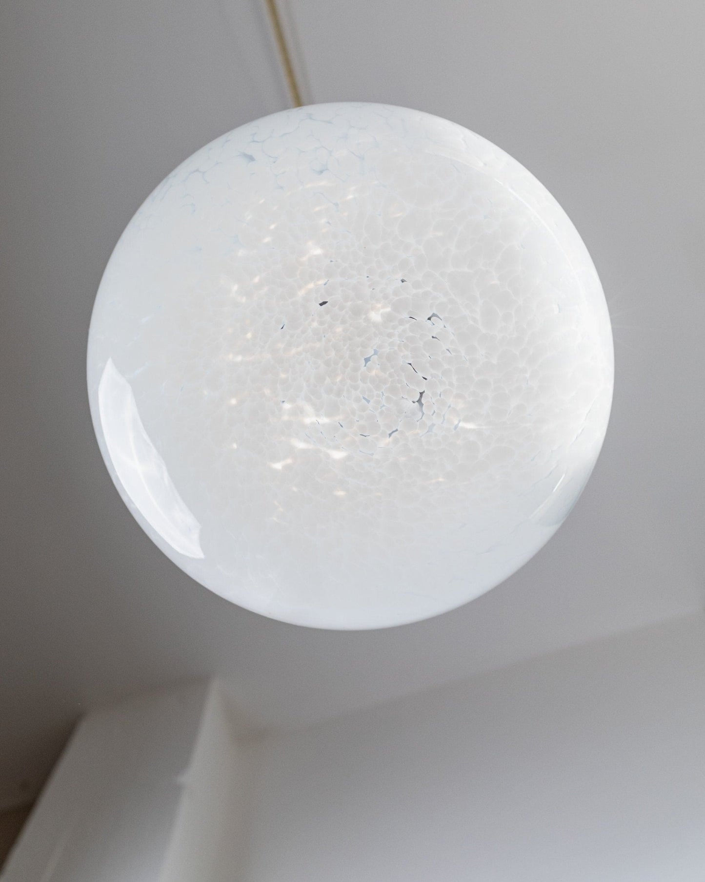 Glas Globus Licht - 1960er Murano Class und Chrom, Space Age Design, Mid Century, XL retro Deckenlampe, Polka Dots Vintage