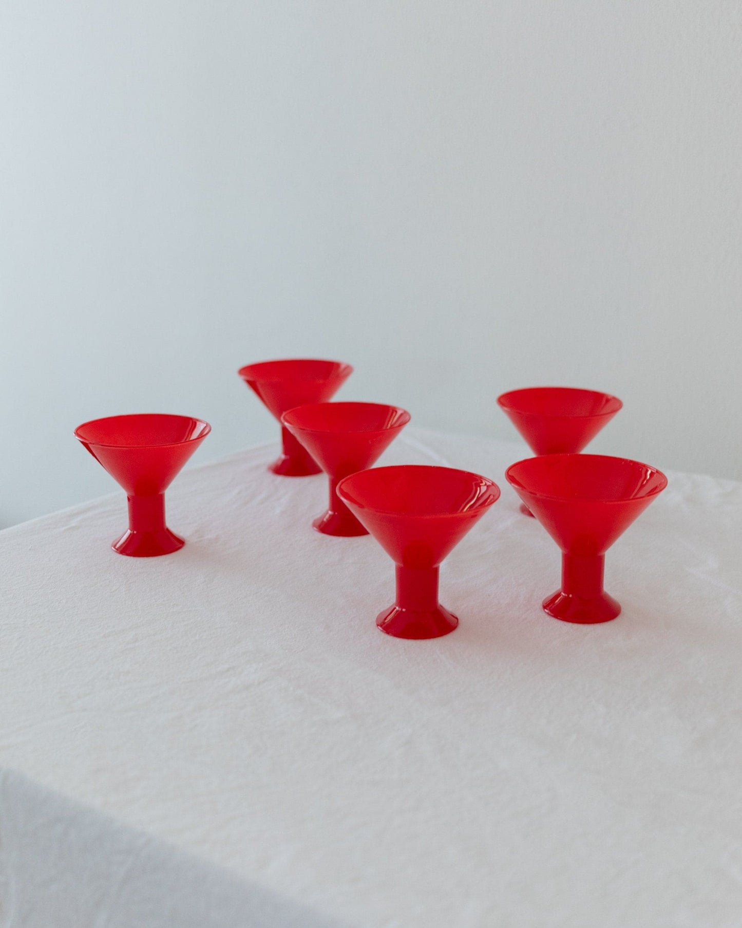 6 Red Drinking Glasses - Joy by Leonardo - Postmodern Memphis Style - 1980s Italian Glass - Eye-Catching Glass, Retro Gift Idea Vintage