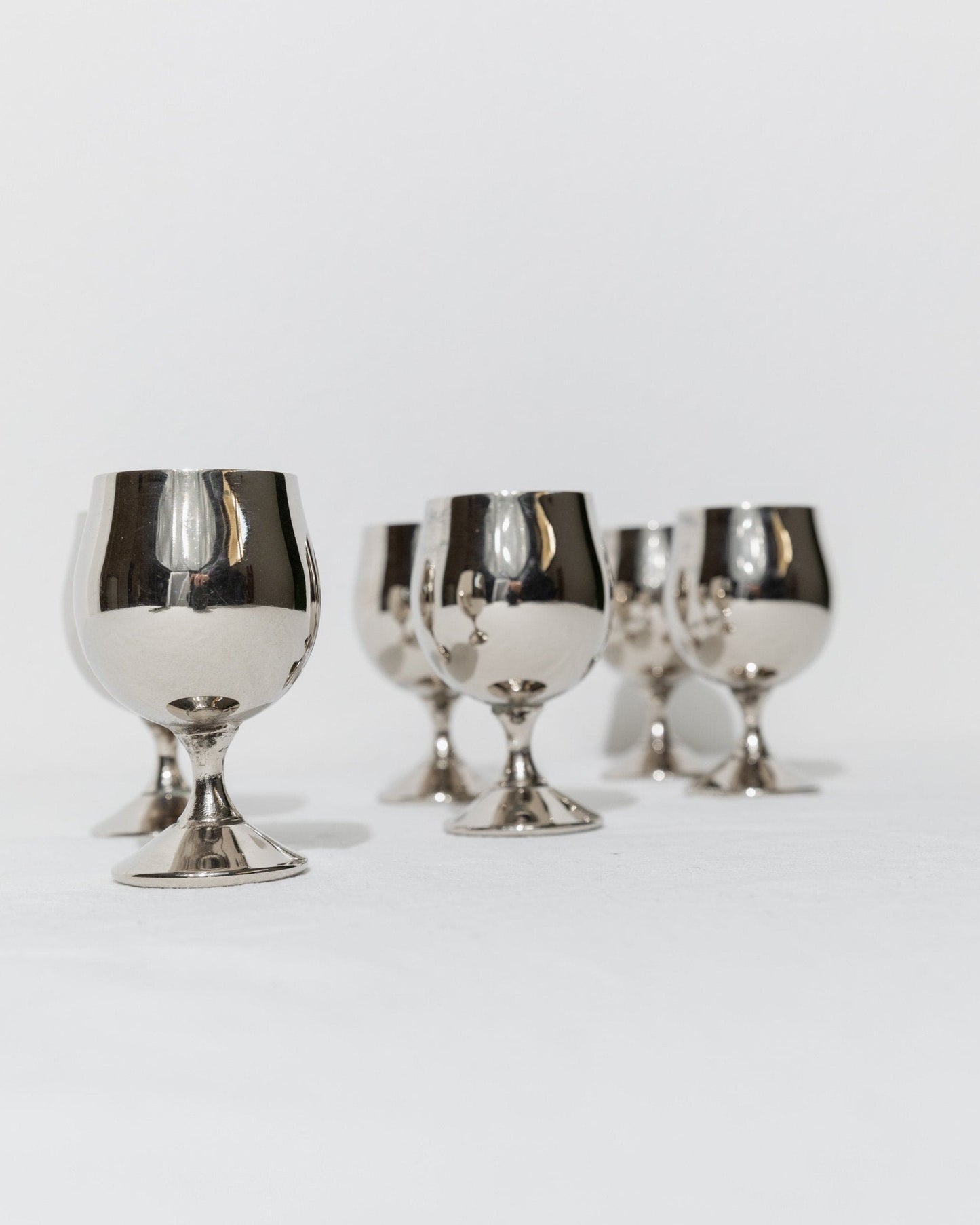 6 silver-plated cups from Italy 1980s - Set of 2 egg cups or shot glasses - Mid Century Design - Fine glasses, gift idea vintage