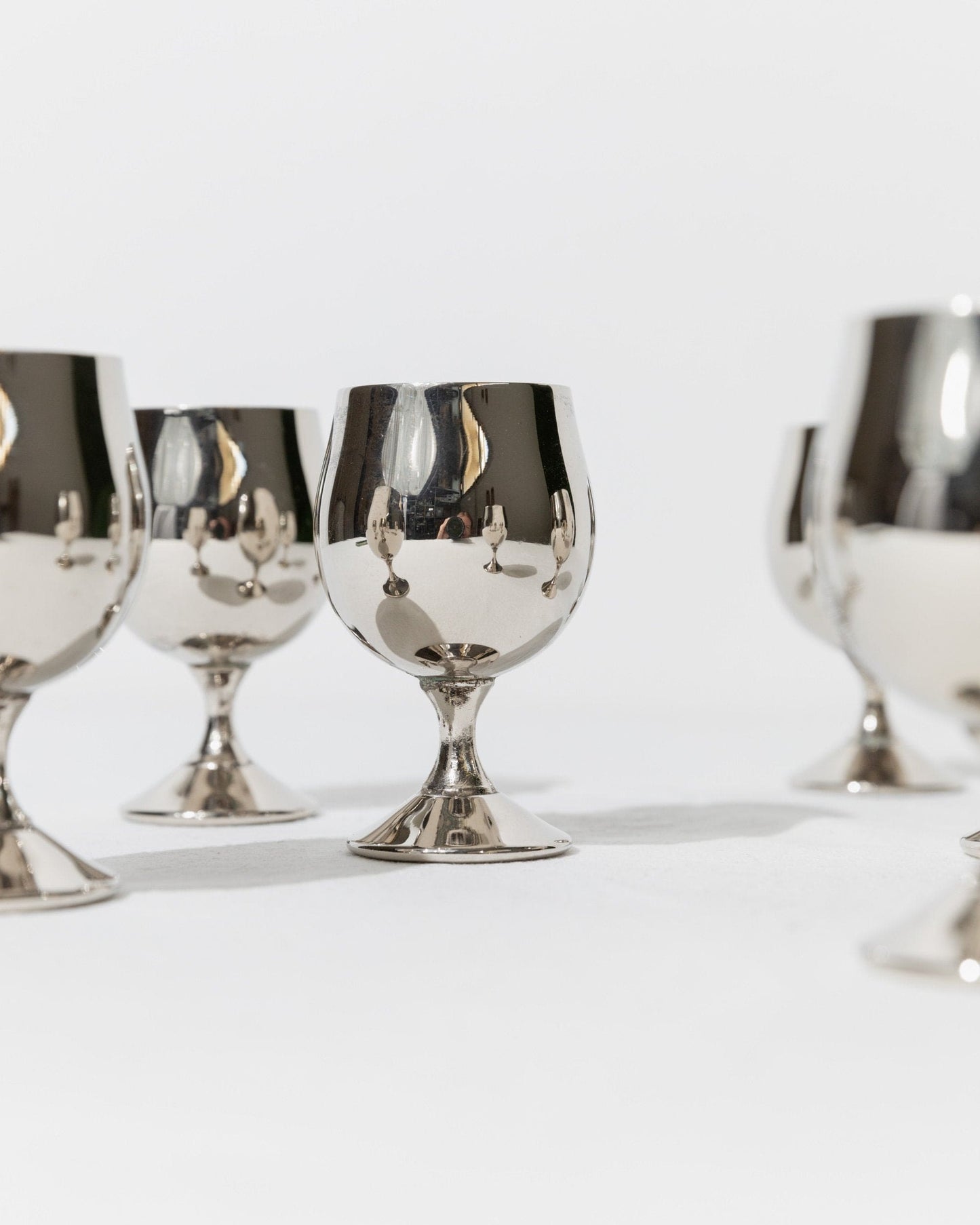 6 silver-plated cups from Italy 1980s - Set of 2 egg cups or shot glasses - Mid Century Design - Fine glasses, gift idea vintage