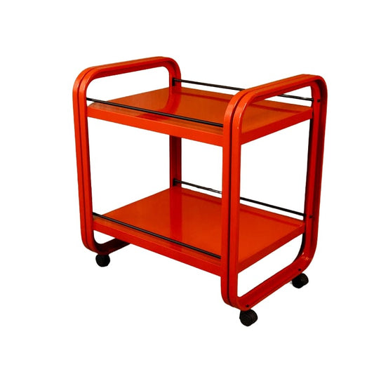 Vintage serving trolley red by Secco, Italy 1980s