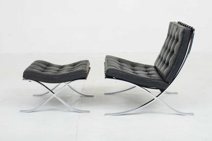 Knoll Barcelona armchair and ottoman by Ludwig Mies van der Rohe