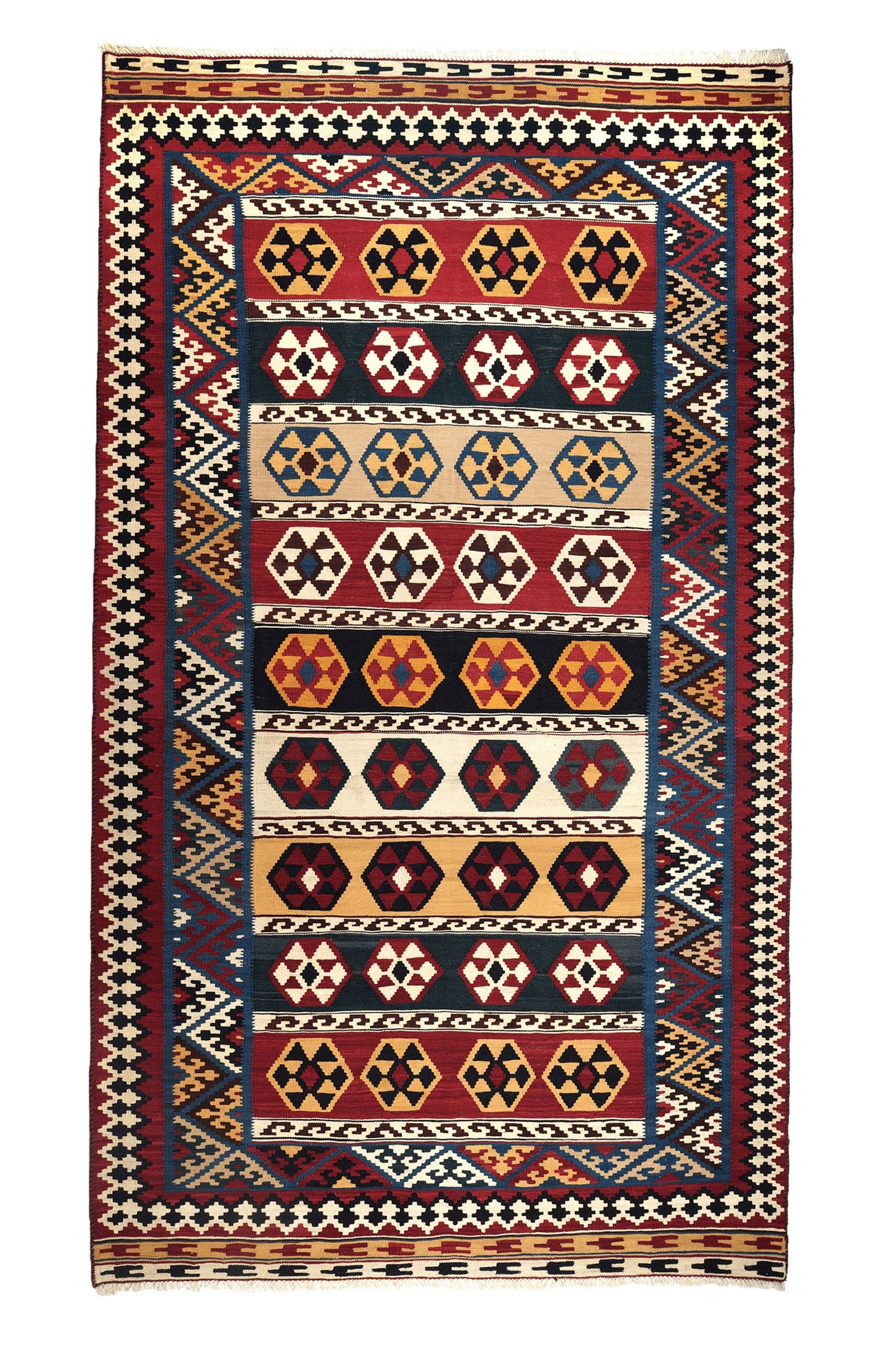 Kelim Gashgai Alt 299x159cm Vintage Teppich