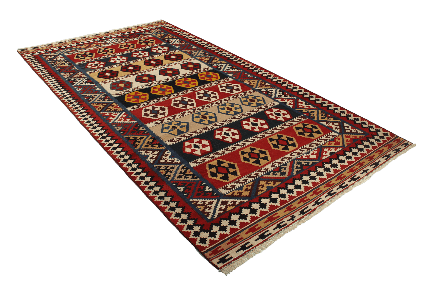 Kelim Gashgai Alt 299x159cm Vintage Teppich