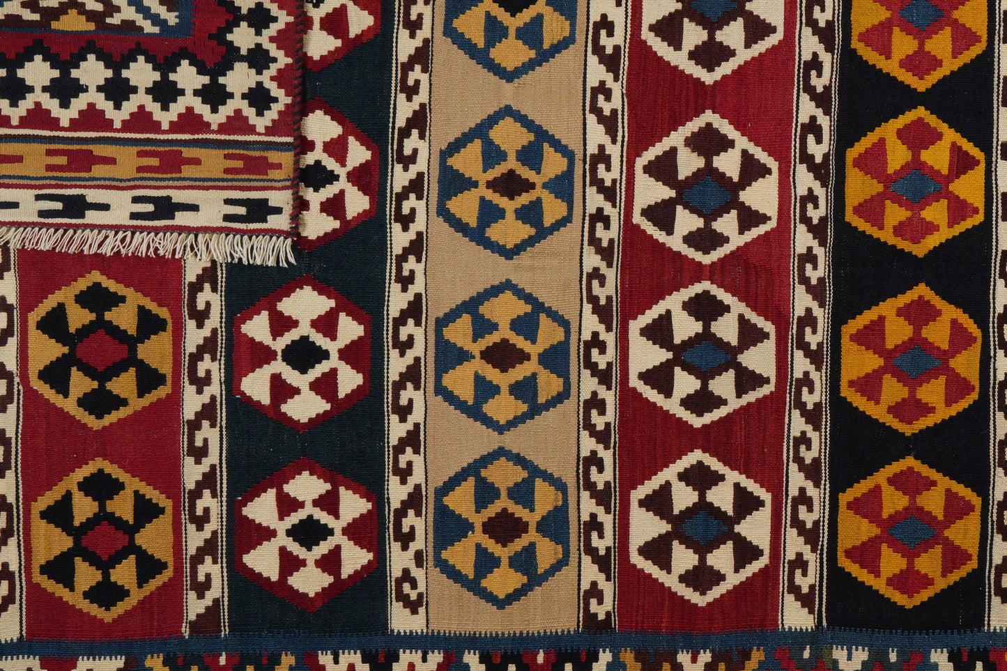 Kelim Gashgai Alt 299x159cm Vintage Teppich