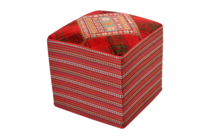 Handgefertigter Pouf 47x47cm Kelim