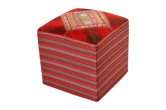 Handgefertigter Pouf 47x47cm Kelim