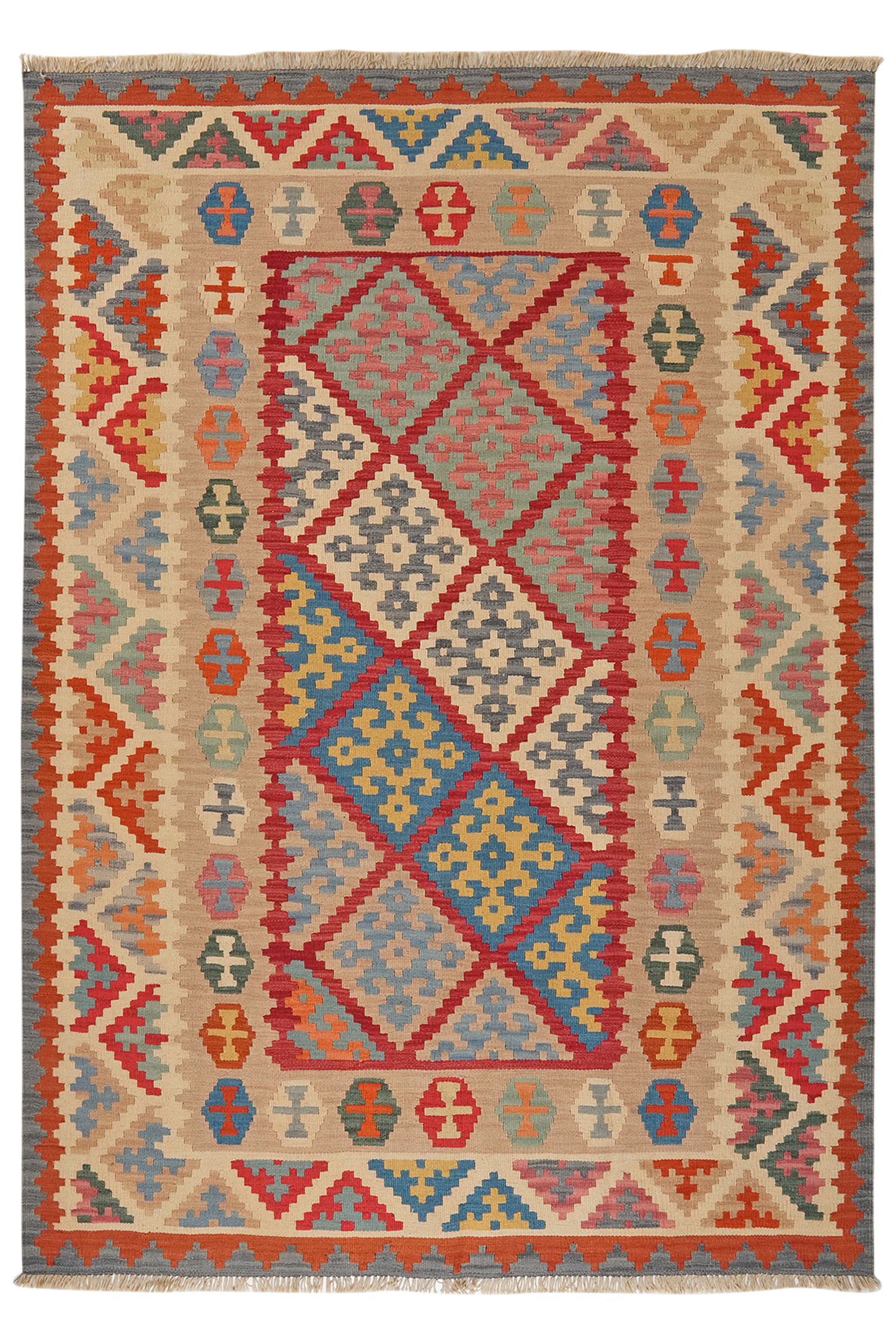 Kelim Gashgai 245x175cm Teppich Vintage