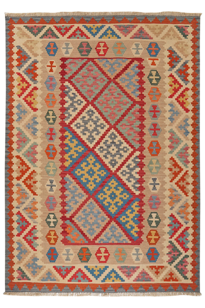 Kelim Gashgai 245x175cm Teppich Vintage