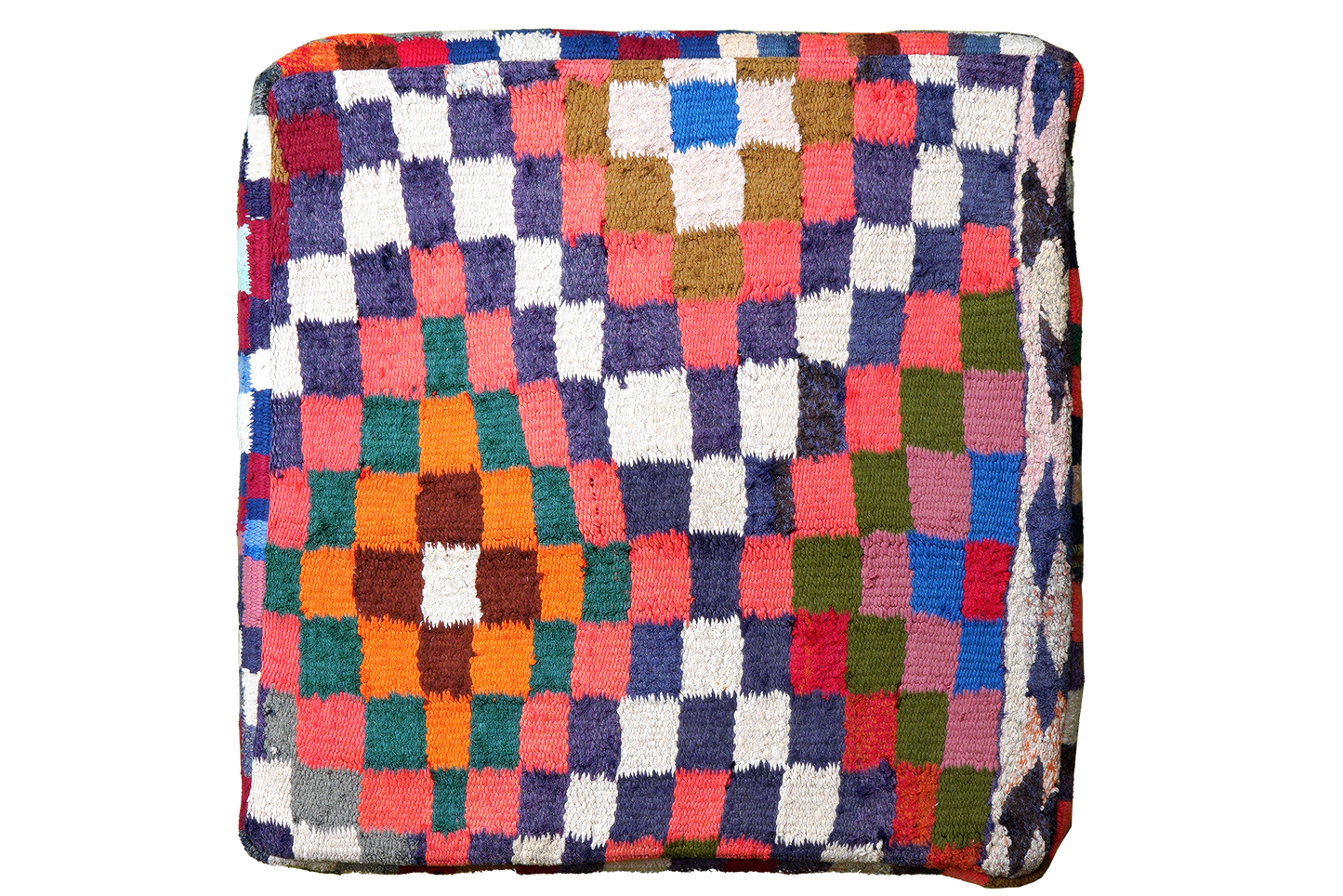 Handgefertigter Pouf 70x70cm Kelim