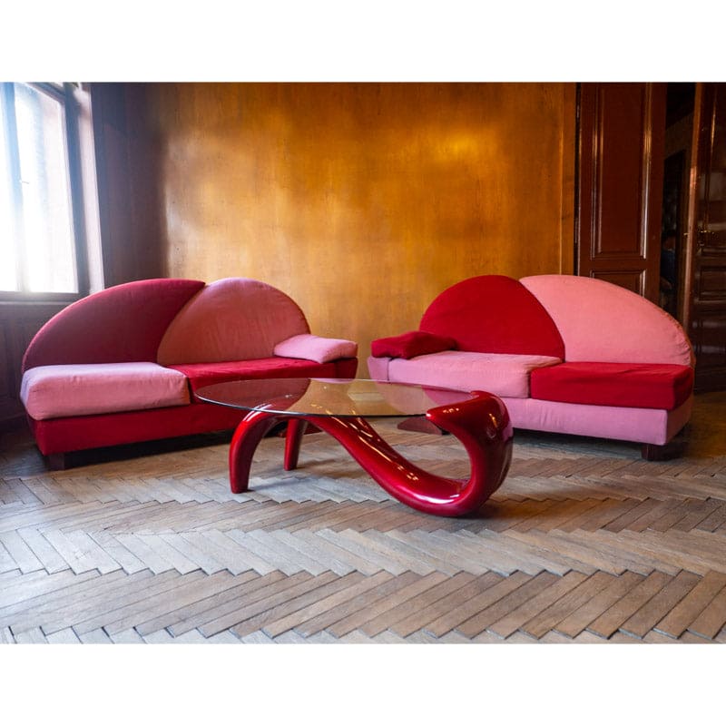 Pink und Red Alcantara Sofas Vintage - 2nd home