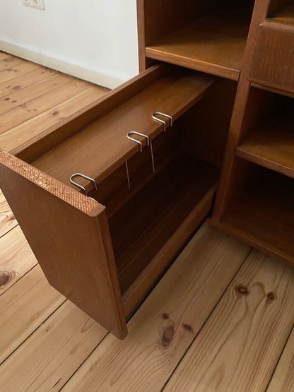 Danish mid century furniture teak record trolley by komfort Vintage