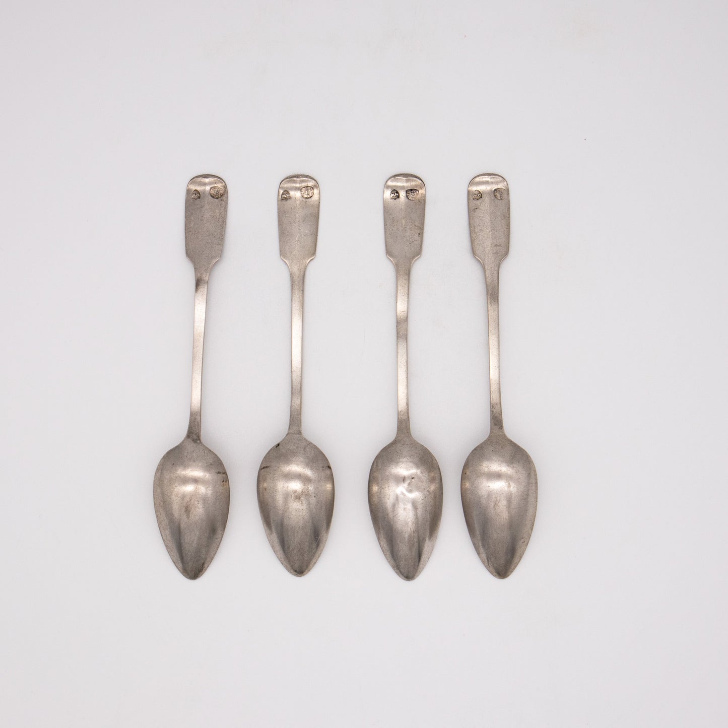 Biedermeierliches Silber Grapefruit Löffel Set, Rückseite