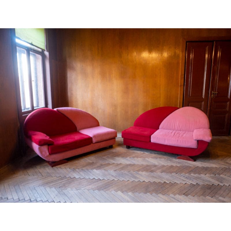 Pink und Red Alcantara Sofas Vintage - 2nd home