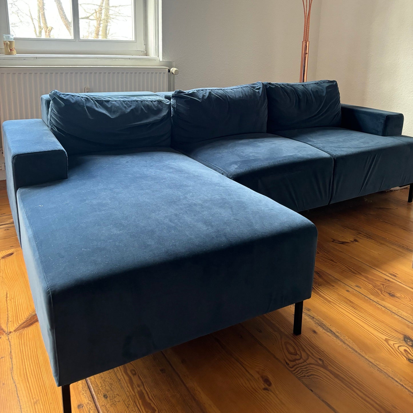 Blue sofa made.com 3 seater sofa Frederik Made