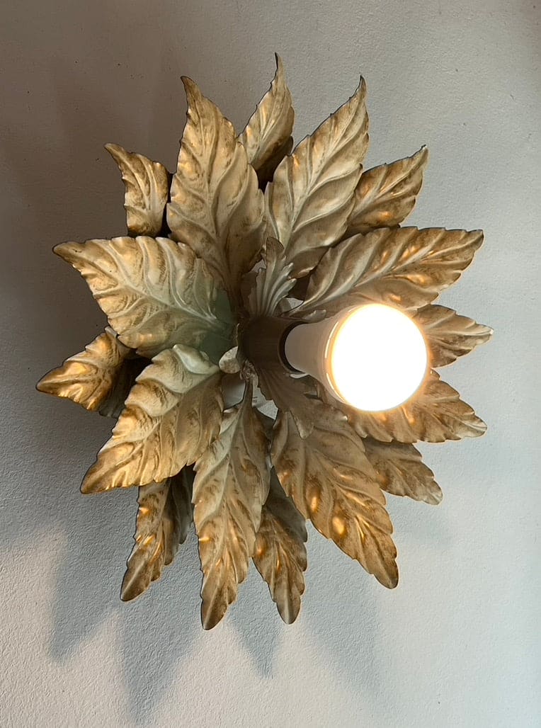 Golden Florentine wall lamp Hans Kögl, Italy 1970s vintage