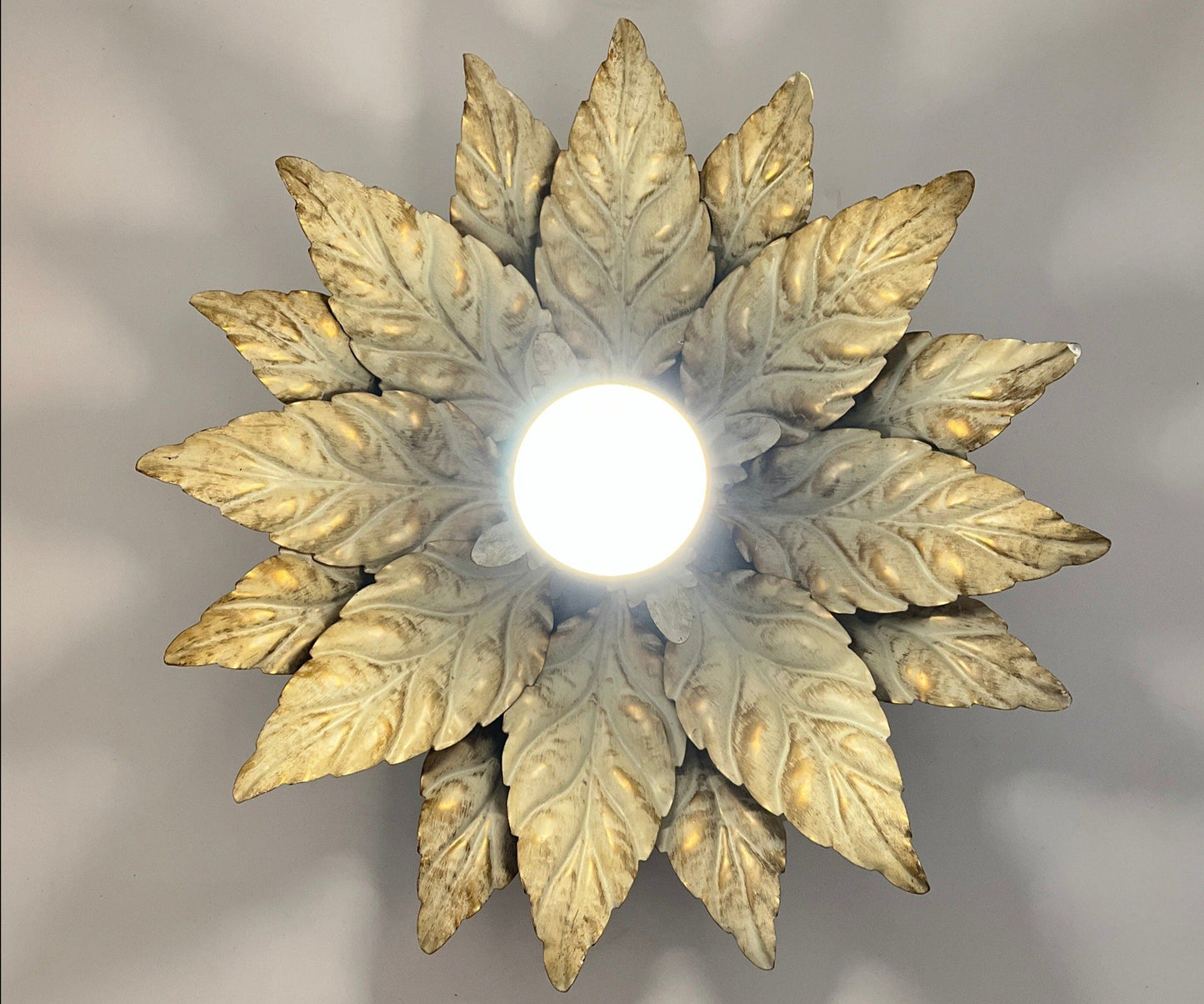 Golden Florentine wall lamp Hans Kögl, Italy 1970s vintage