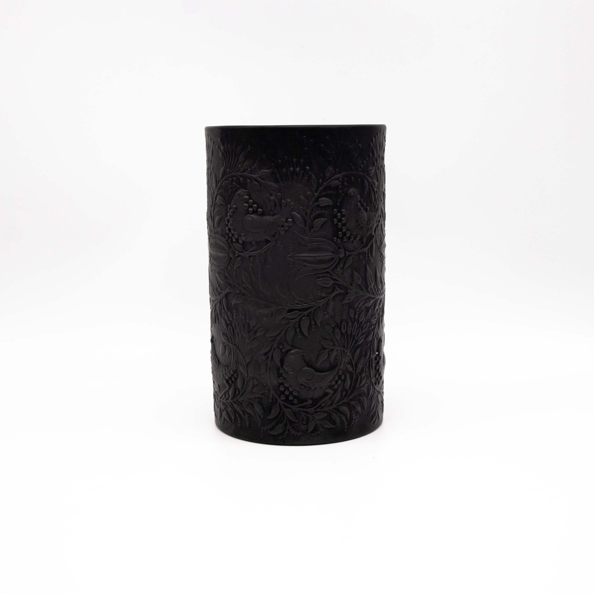 Schwarze Porzellan Vase von Bjorn Wiinblad für Rosenthal Studio Line, Rückseite