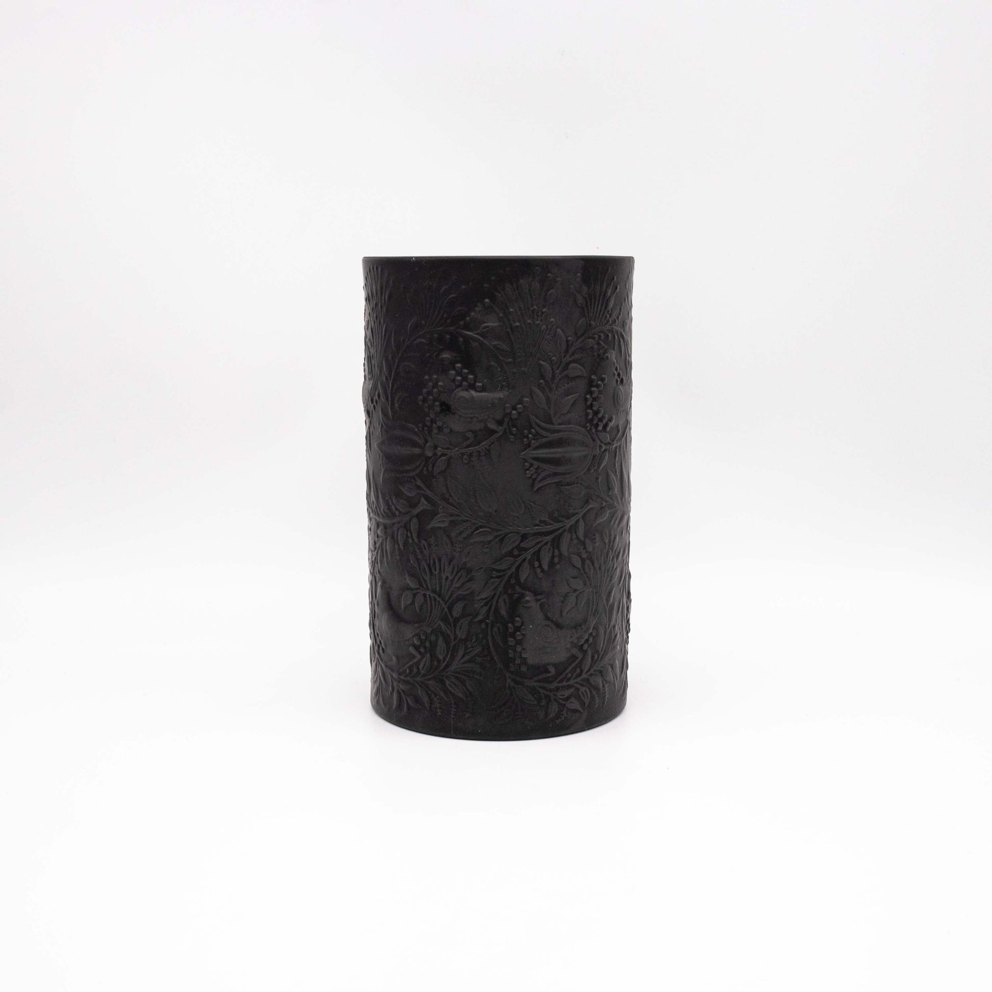 Schwarze Porzellan Vase von Bjorn Wiinblad für Rosenthal Studio Line, Vorderseite