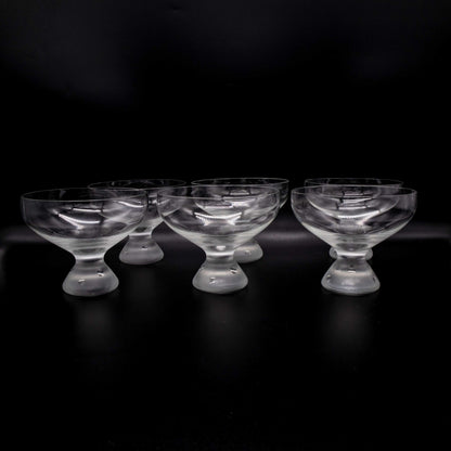 6er Set Mid Century Gravierte Kompottschalen von Riedel, Rückseite