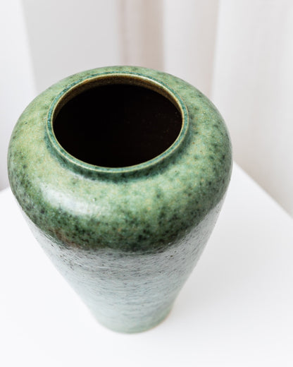 Ceramic vase by VEB Coswig Green bulbous vase with gradient glaze Mid Century Design GDR 1970s Vintage