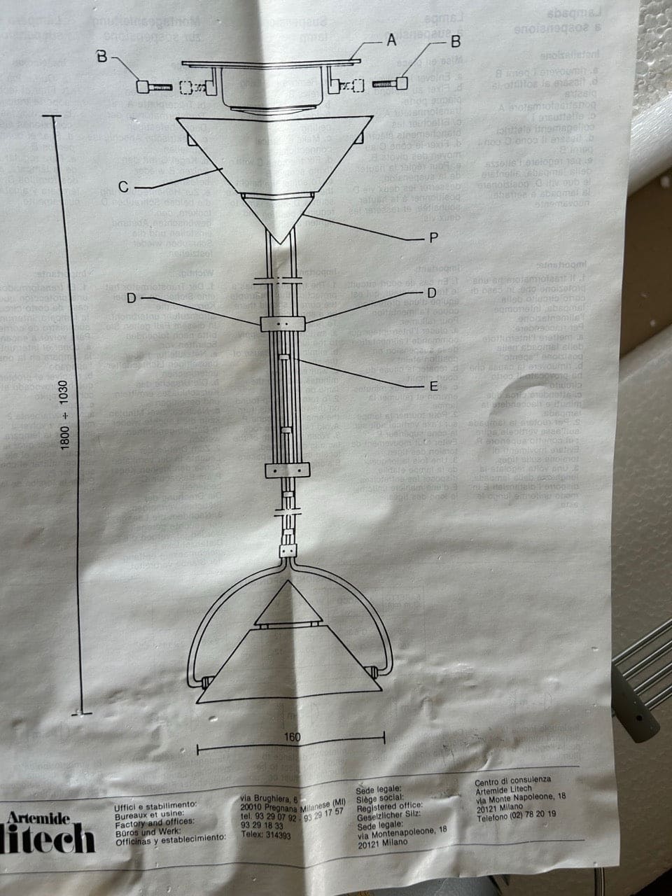 Suspension Mikado par FA Porsche pour Artemide Nouveau