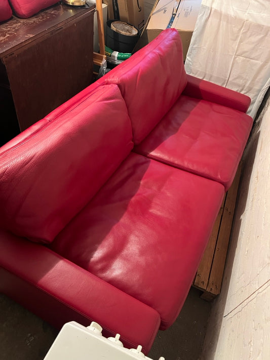 Gebrauchtes 2-Sitzer Sofa von Cramer Ledersofa in Rot