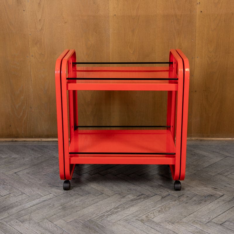 Vintage serving trolley red by Secco, Italy 1980s