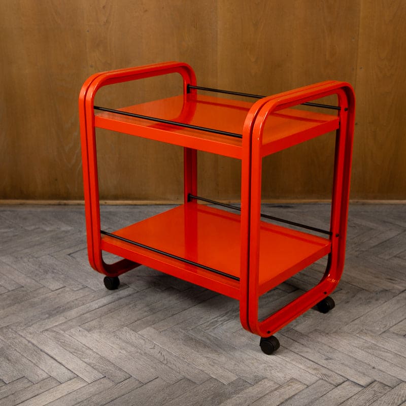 Vintage serving trolley red by Secco, Italy 1980s