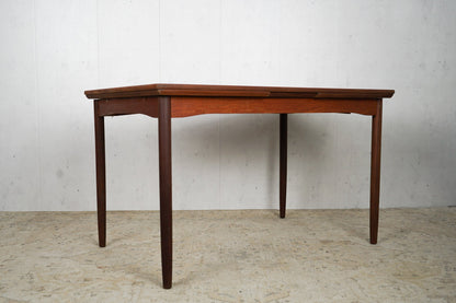 Extendable Teak Dining Table Danish Mid Century 123.5cm Vintage