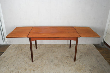 Extendable Teak Dining Table Danish Mid Century 123.5cm Vintage