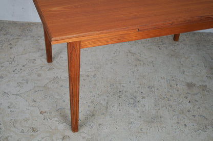 Table à manger extensible en teck Danois Mid Century 138,5cm Vintage