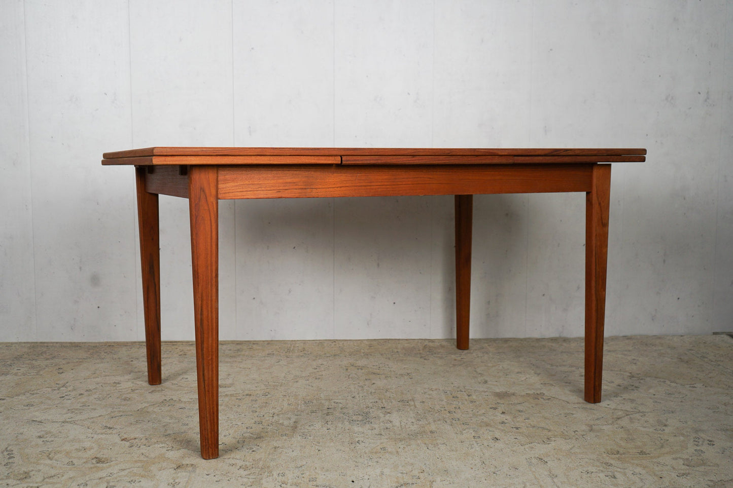 Extendable Teak Dining Table Danish Mid Century 138.5cm Vintage