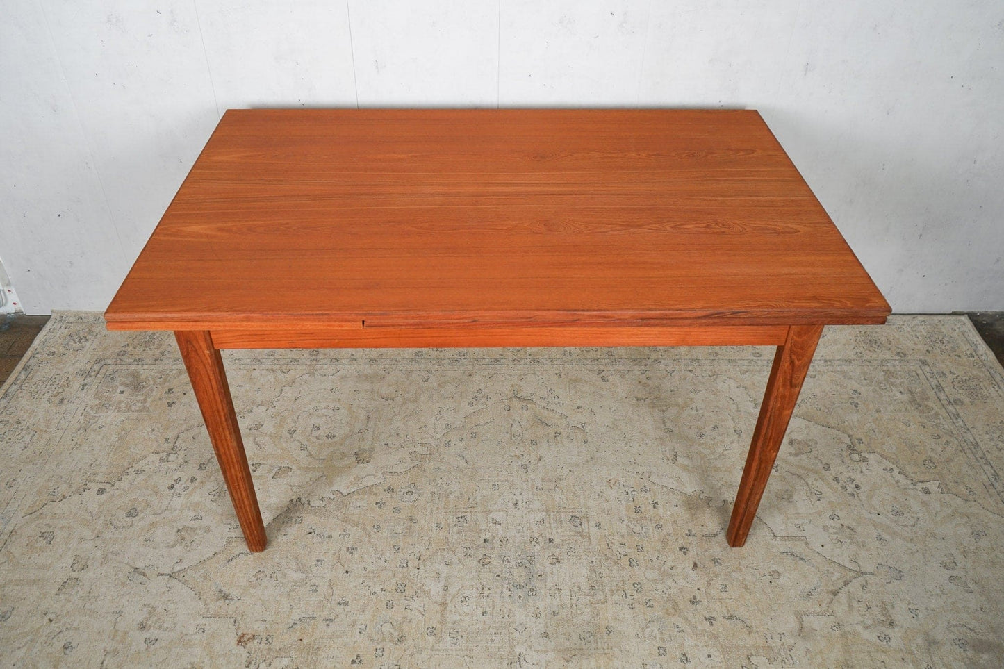 Table à manger extensible en teck Danois Mid Century 138,5cm Vintage