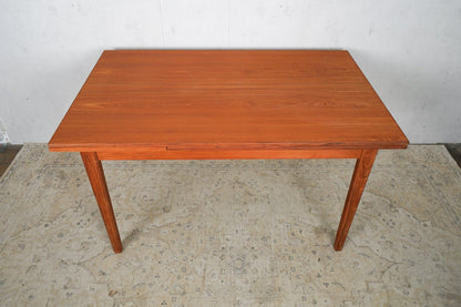 Table à manger extensible en teck Danois Mid Century 138,5cm Vintage