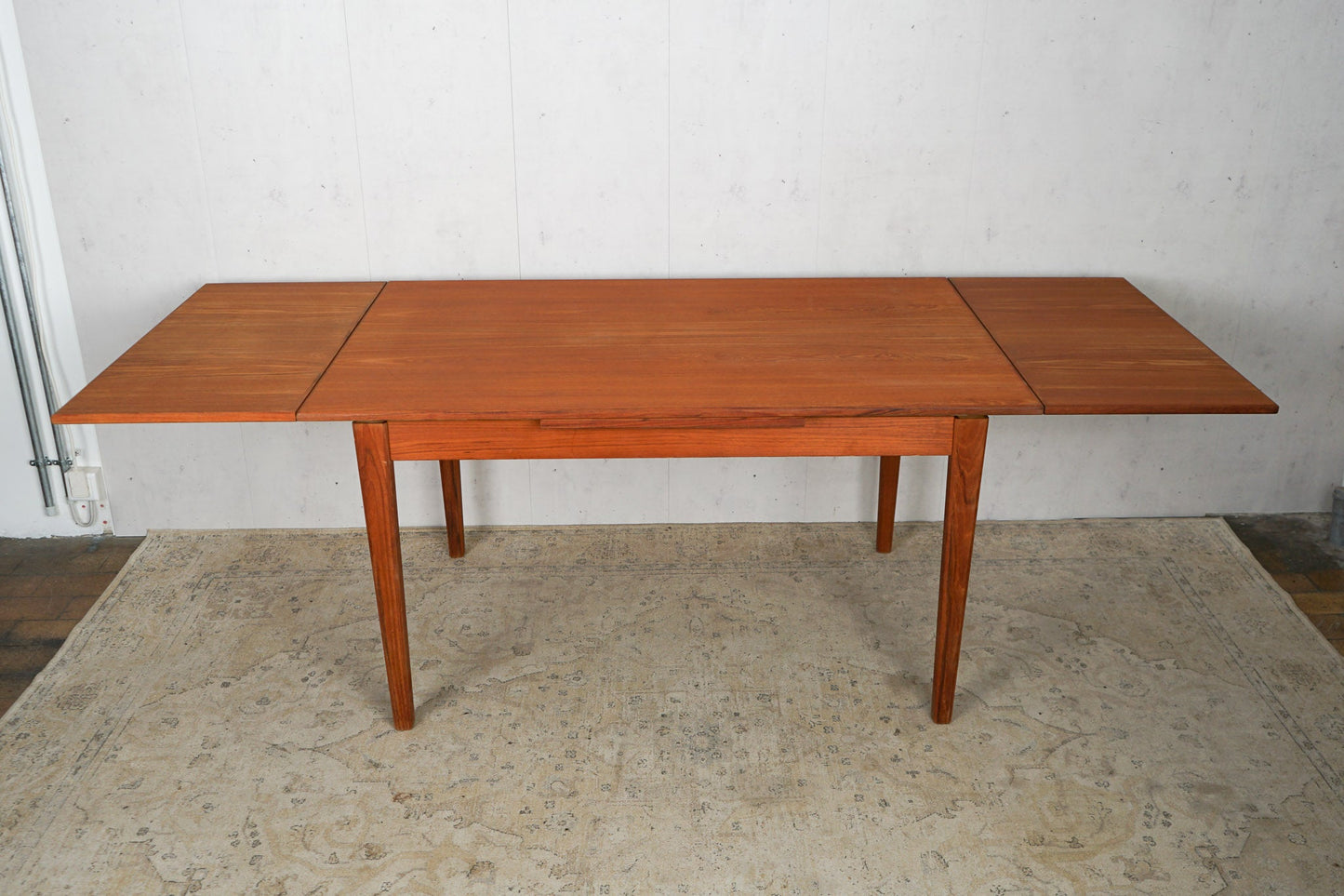 Extendable Teak Dining Table Danish Mid Century 138.5cm Vintage