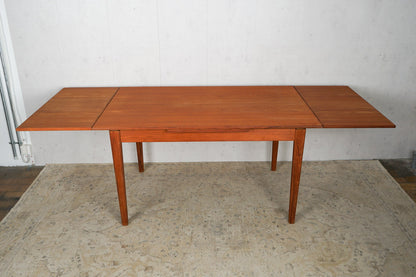 Table à manger extensible en teck Danois Mid Century 138,5cm Vintage