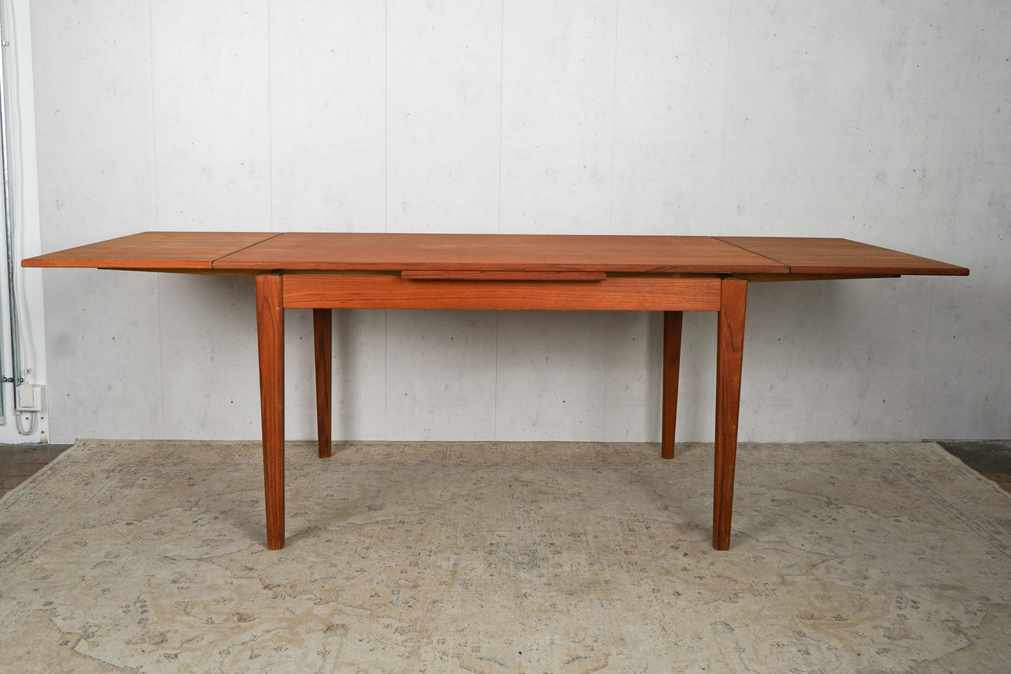 Extendable Teak Dining Table Danish Mid Century 138.5cm Vintage