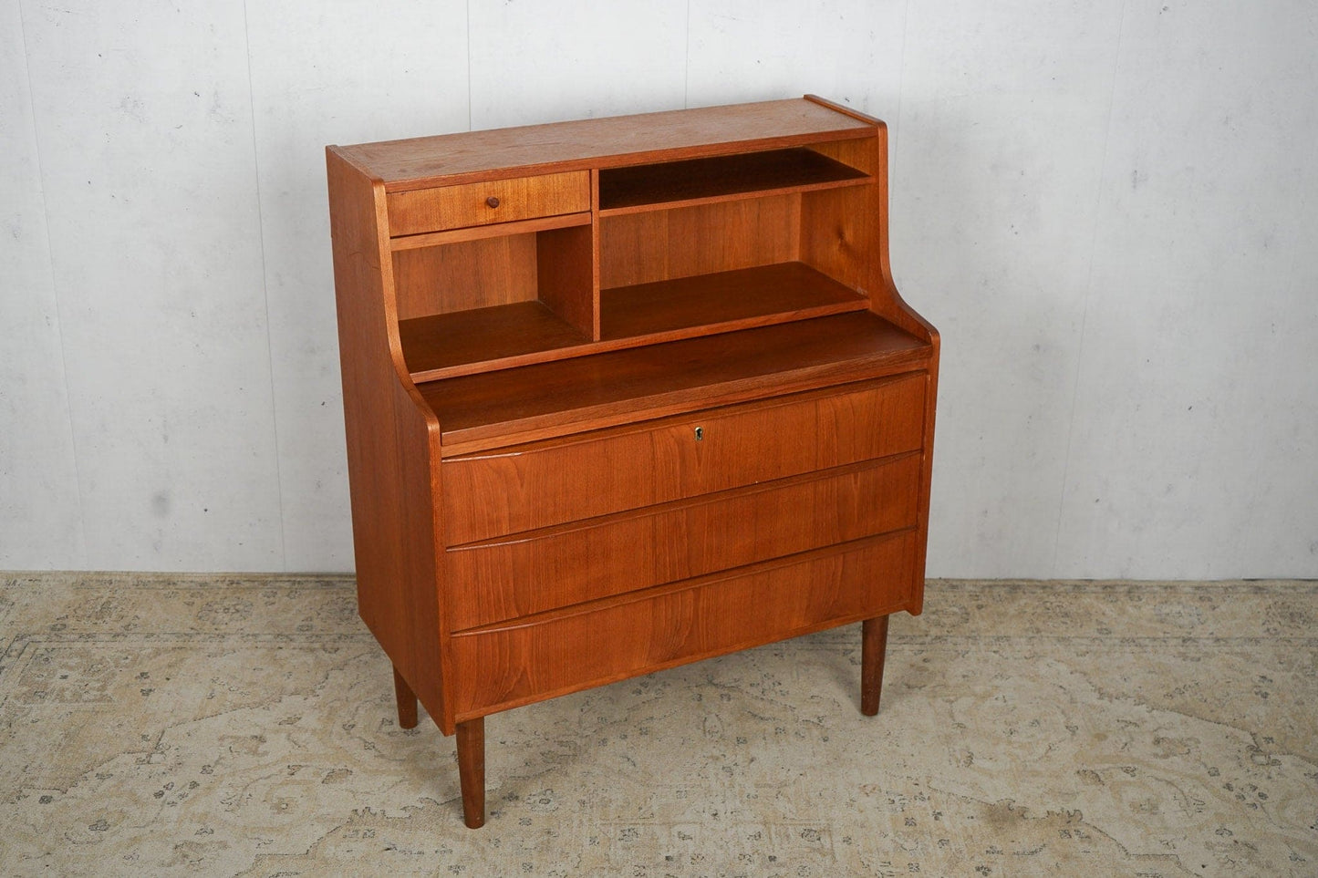 Teak Secretary Vintage 60s Mid Century Retro Danish