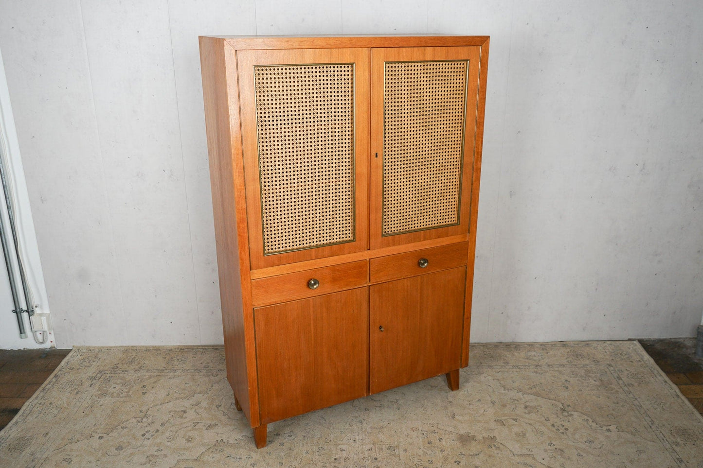 Teak cupboard chest of drawers sideboard Danish vintage 60s mid century