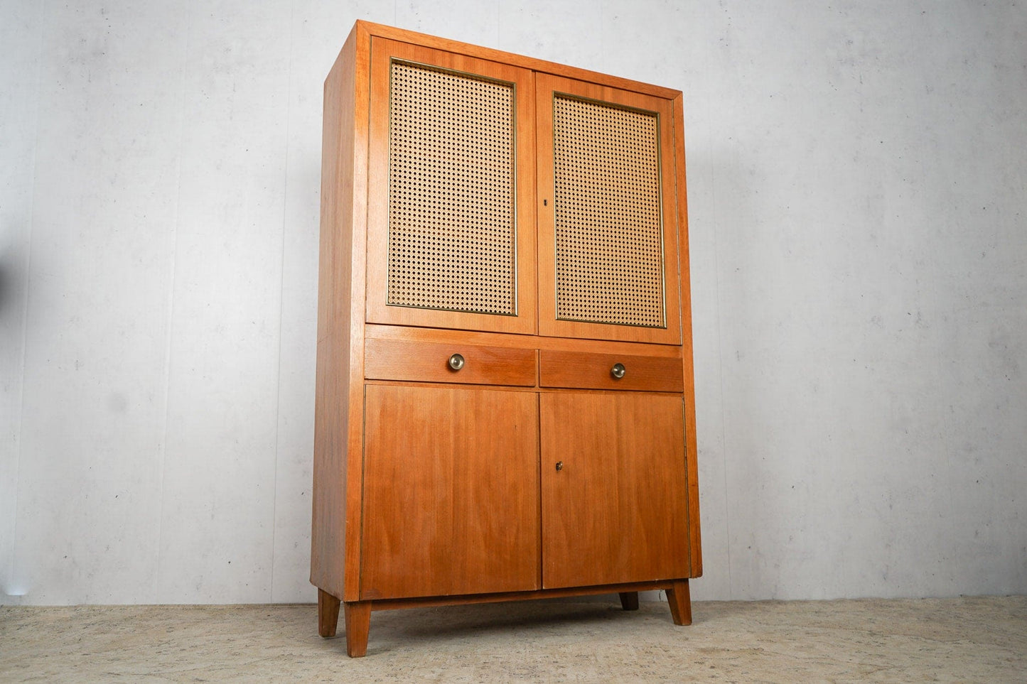 Teak cupboard chest of drawers sideboard Danish vintage 60s mid century