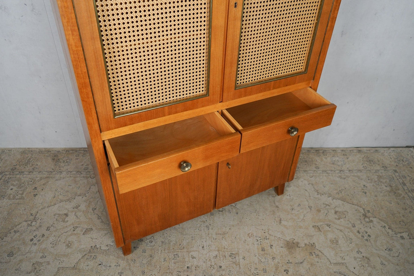 Teak cupboard chest of drawers sideboard Danish vintage 60s mid century