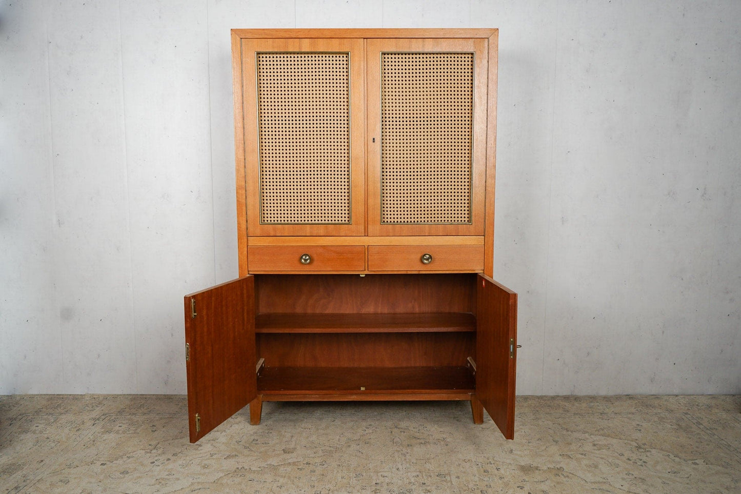 Teak cupboard chest of drawers sideboard Danish vintage 60s mid century